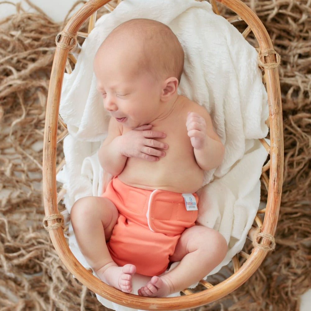 Pebbles | Newborn Cloth Nappy | Mandarin (PUL)