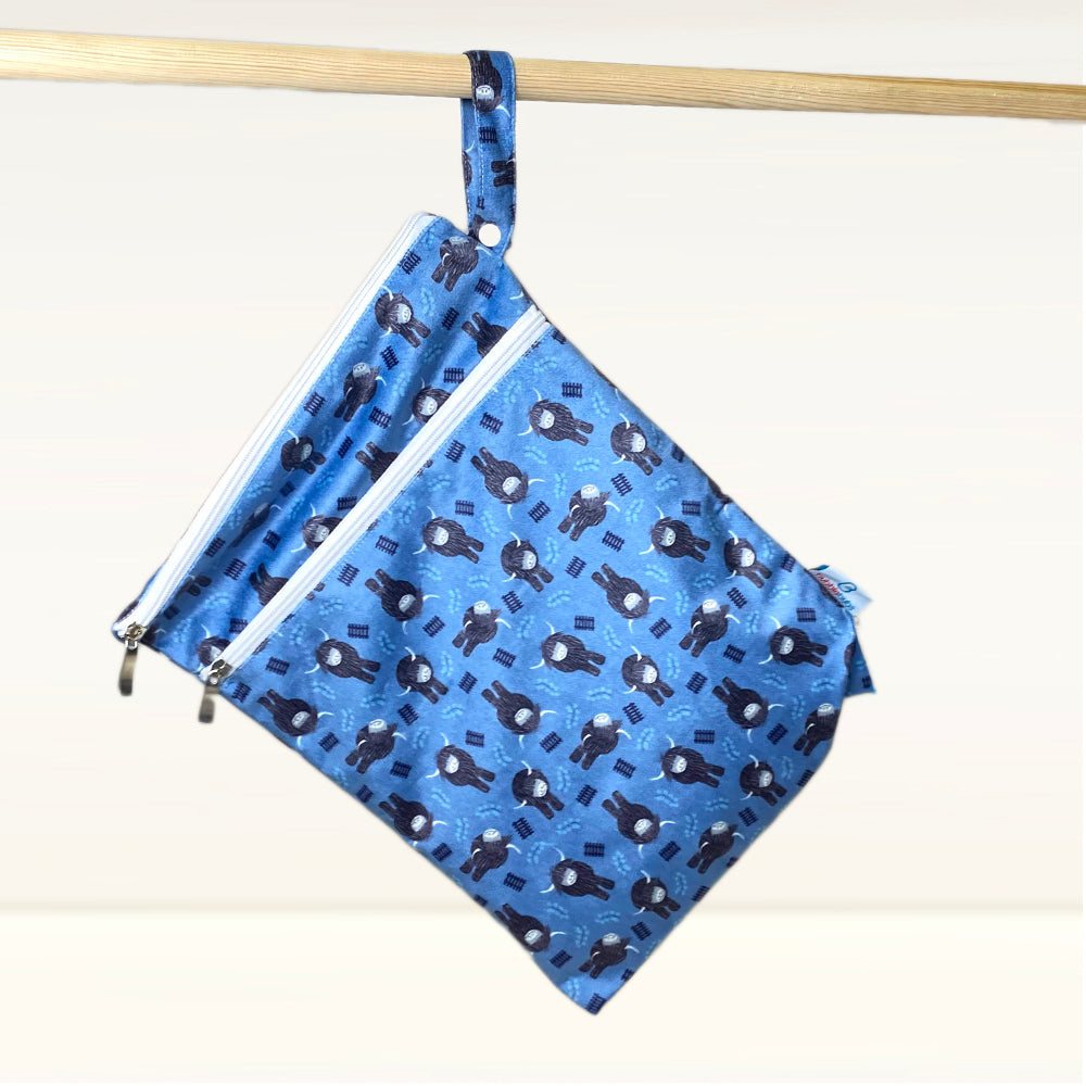 Double Pocket Wet Bag | Hugh (Minky)