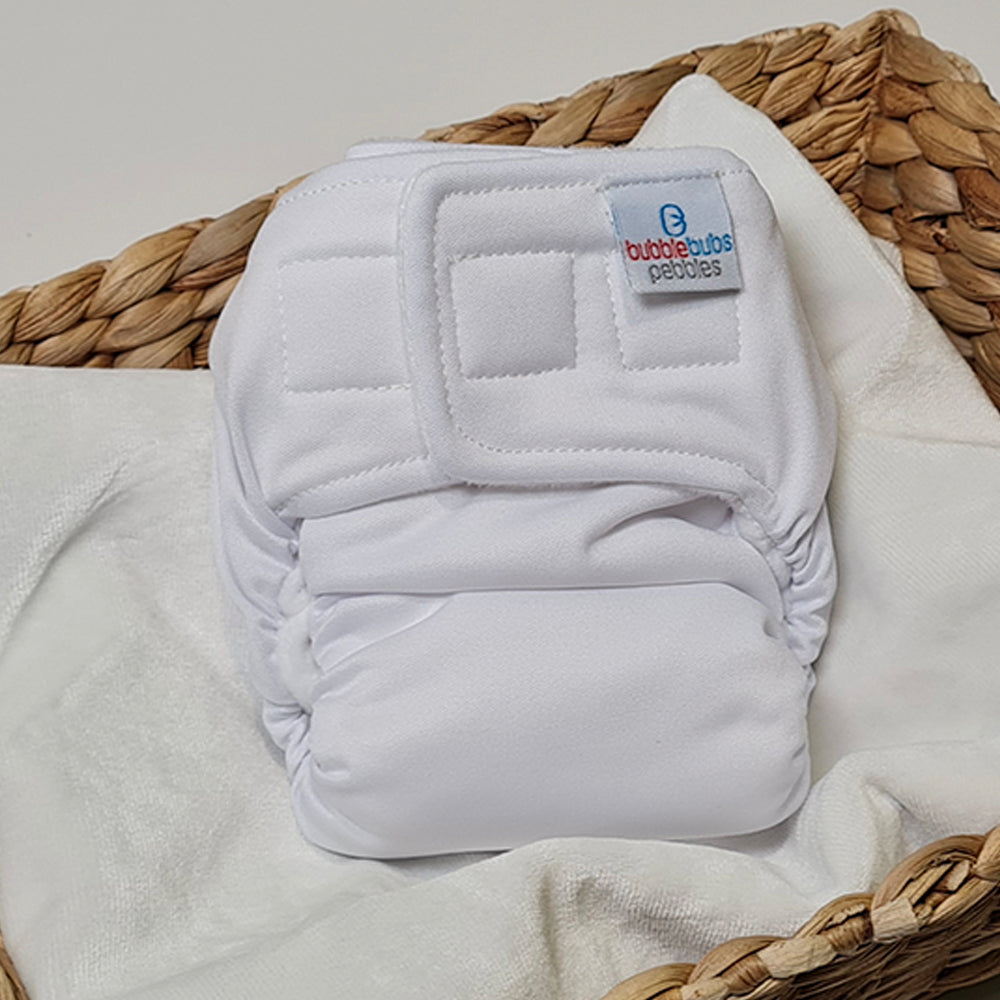 Pebbles | Newborn Cloth Nappy | White (PUL)
