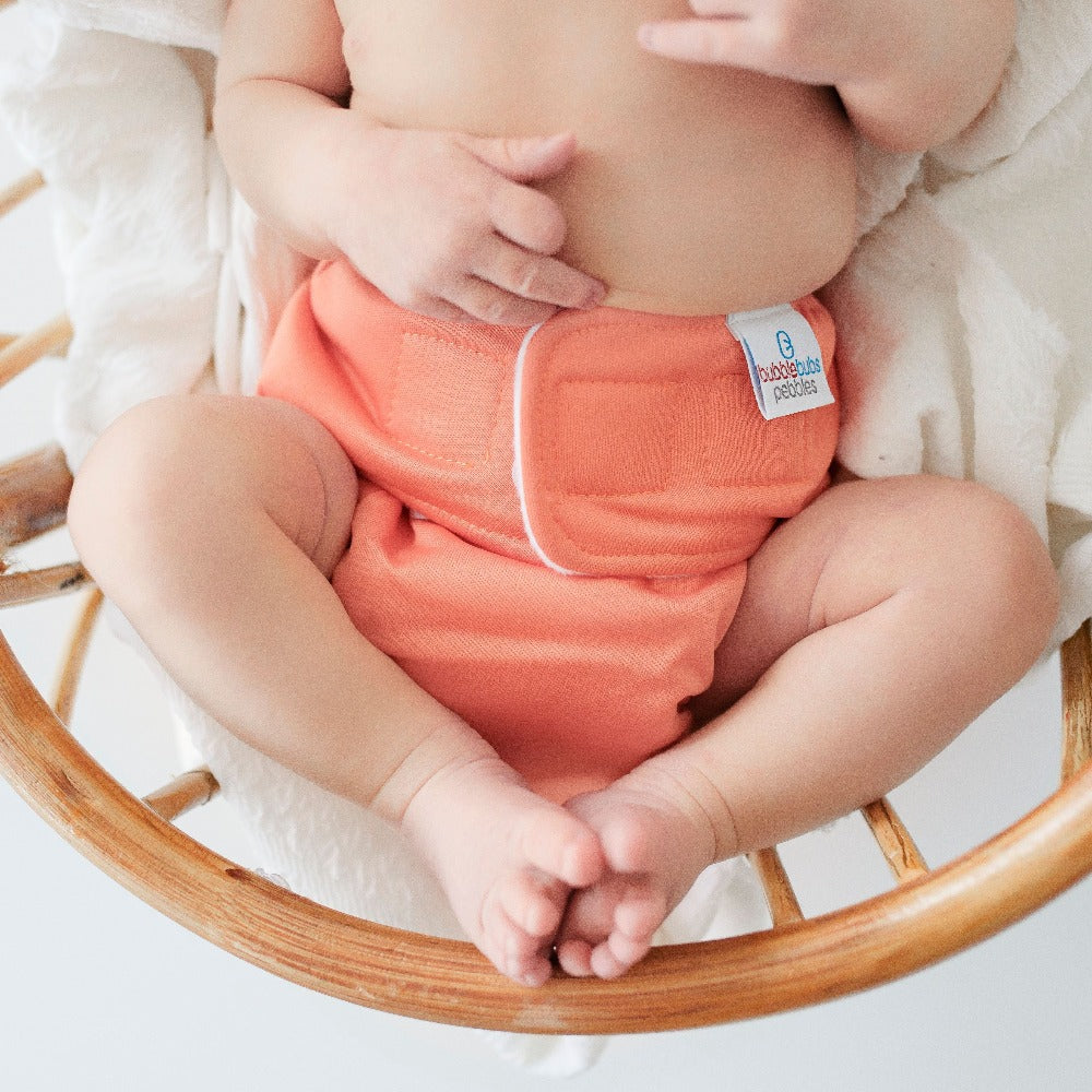 Pebbles | Newborn Cloth Nappy | Mandarin (PUL)
