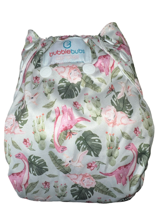 candie cloth nappies little foot pink dinosaurs in forest back of nappy