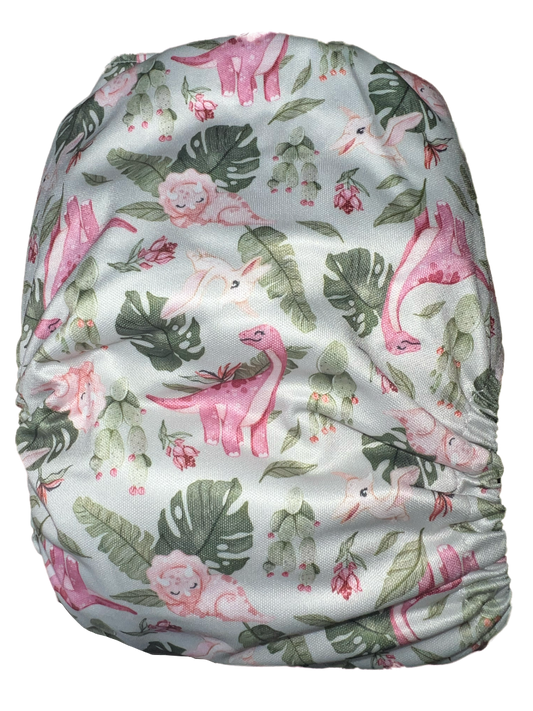 candie cloth nappy little foot pink dinosaurs in forest