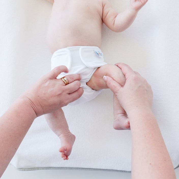 Pebbles | Newborn Cloth Nappy | White (PUL)