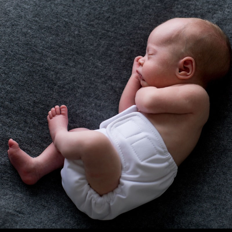 Pebbles | Newborn Cloth Nappy | White (PUL)