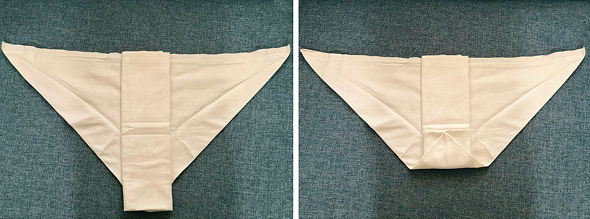 Muslin traditional flat cloth nappy folded.