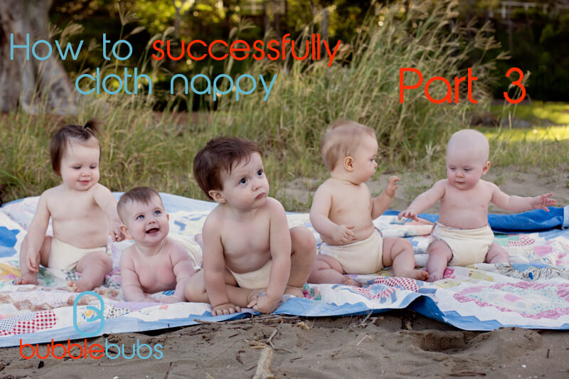 Cloth nappy on 5 babies.