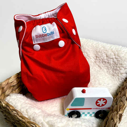 Candie | Complete Cloth Nappy | Red Raspberry (PUL)