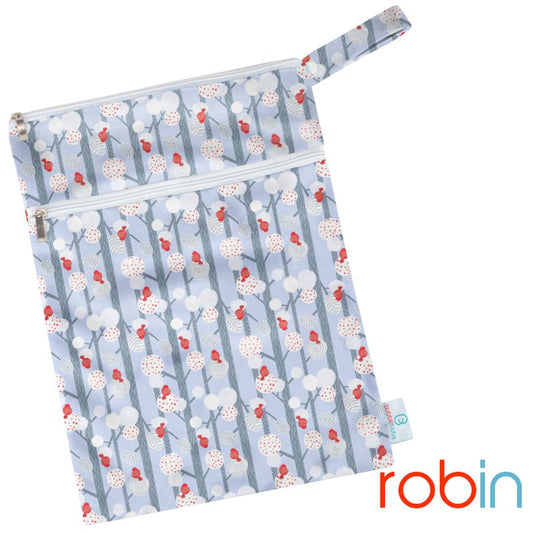 Double Pocket Wet Bag | Robin (Minky)