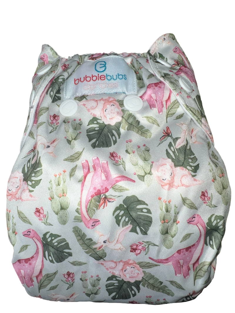 candie cloth nappies little foot pink dinosaurs in forest back of nappy